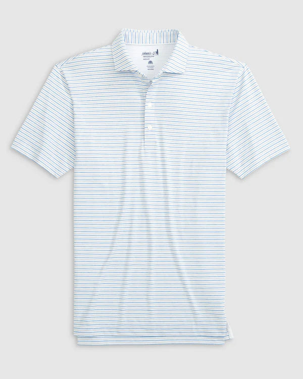 Johnnie-O Men's Vik Striped Jersey Performance Polo Shirt