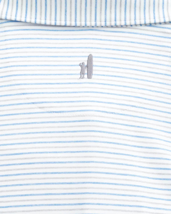 Johnnie-O Men's Vik Striped Jersey Performance Polo Shirt