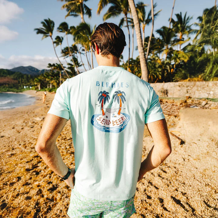 Bermies Mens Send Beer Short Sleeve Graphic T-Shirt