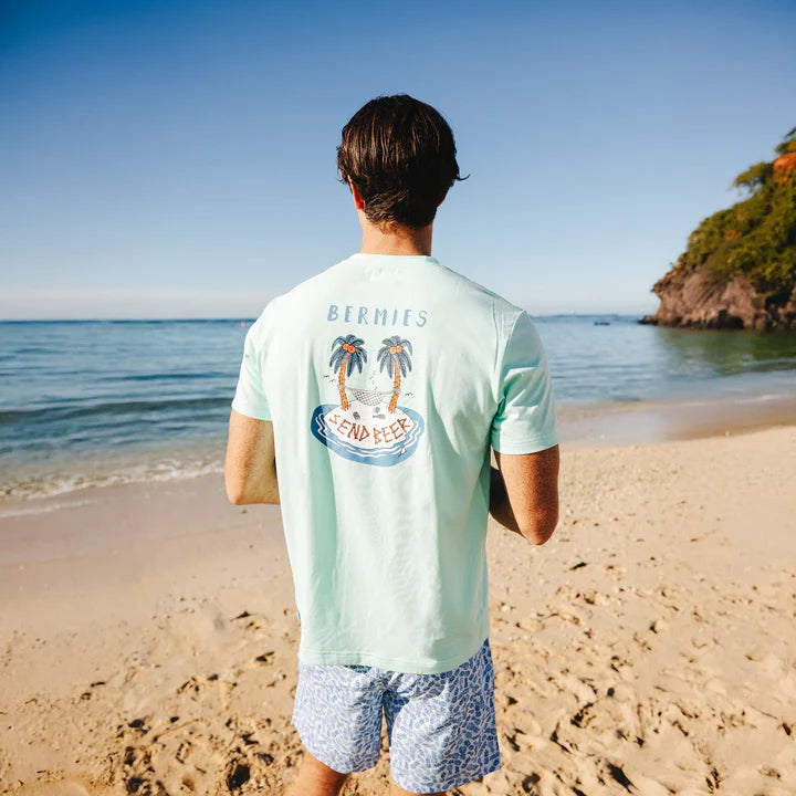 Bermies Mens Send Beer Short Sleeve Graphic T-Shirt