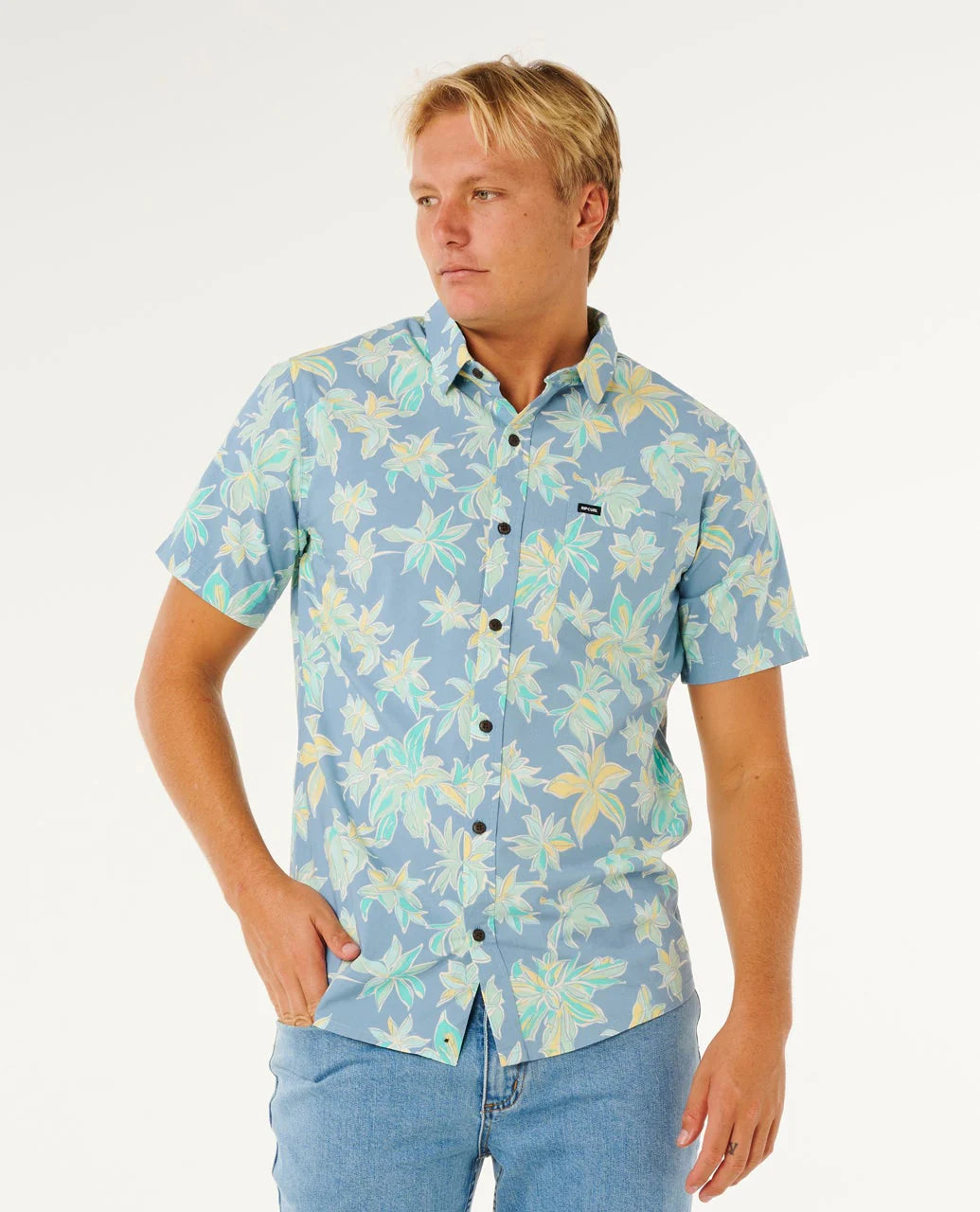 Rip Curl Mens Sessions Short Sleeve Button Up Shirt