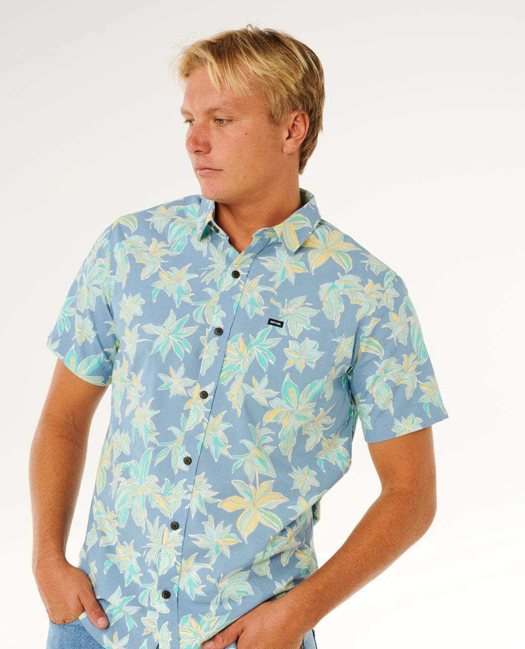 Rip Curl Mens Sessions Short Sleeve Button Up Shirt