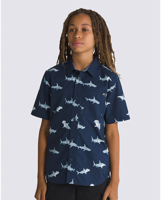 Chemise à manches courtes Vans pour garçon avec motif requin