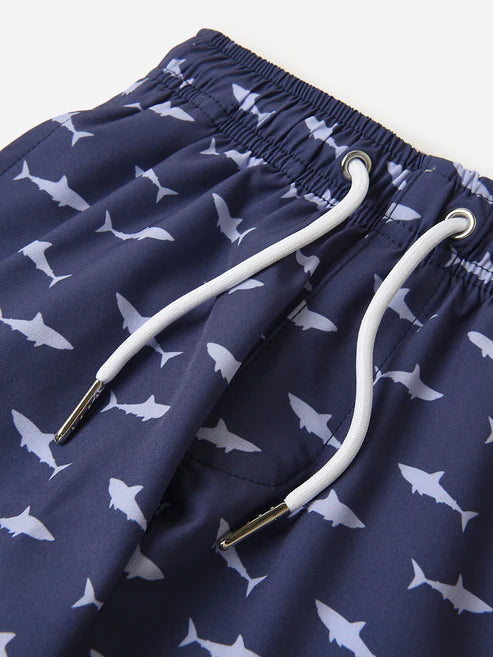 Bermies Boys Shark Attack Swim Trunks w/Compression Liner