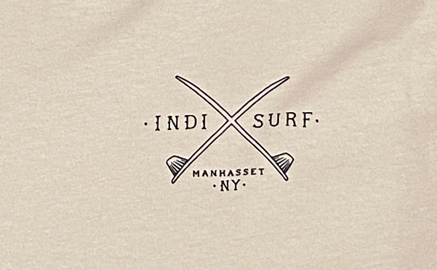 Indi Surf Mens Long Sleeve T-Shirt Silver/Navy Blue Logo