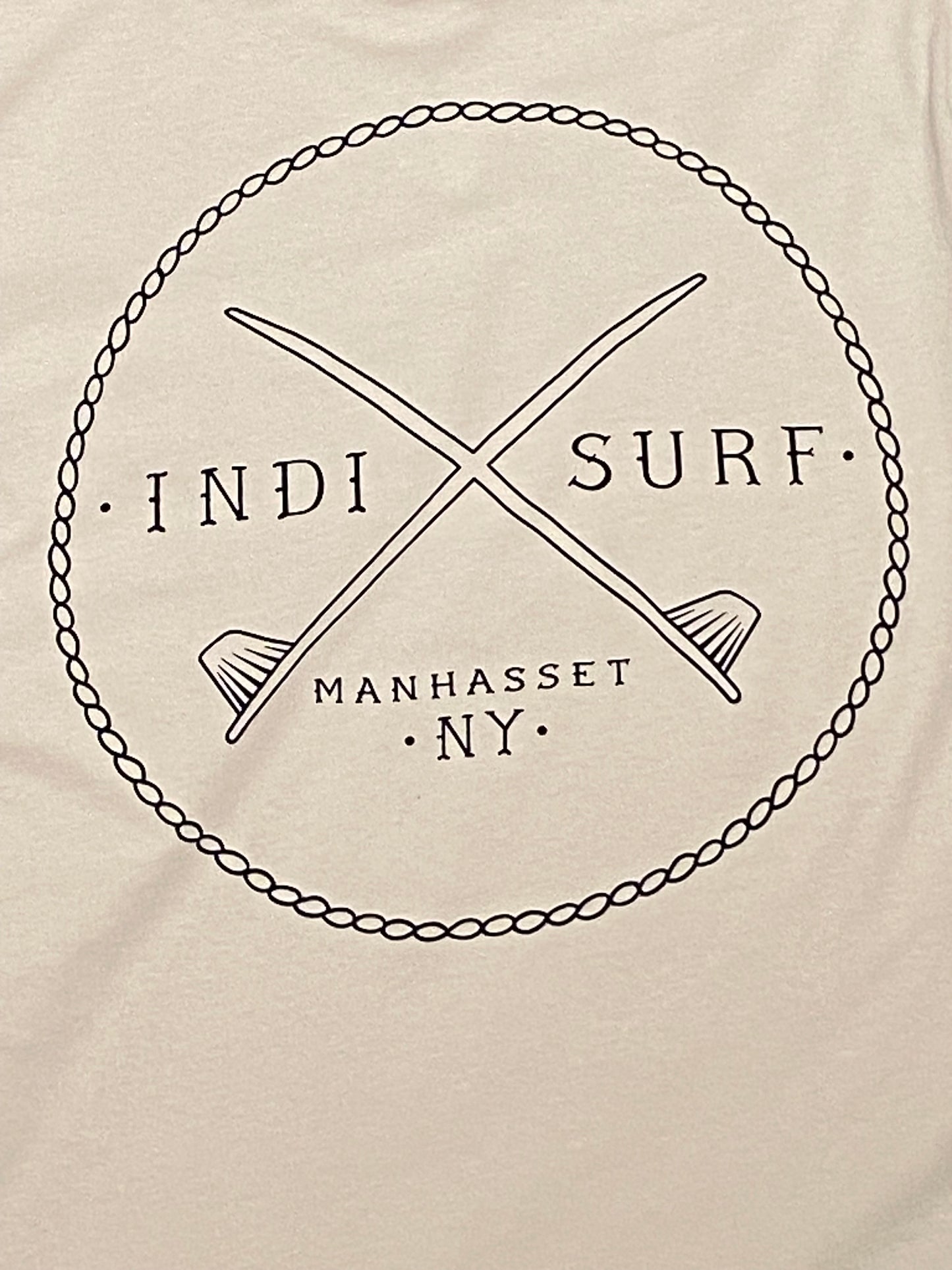 Indi Surf Mens Long Sleeve T-Shirt Silver/Navy Blue Logo