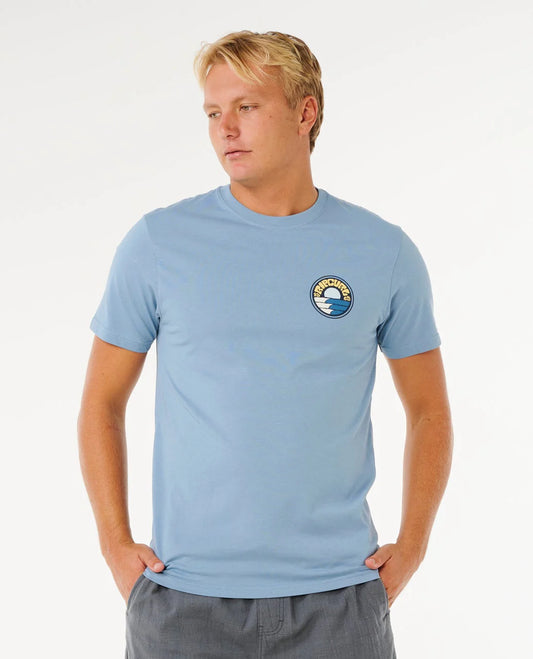 Rip Curl Mens Pacific Rinse Stacked Short Sleeve T-Shirt