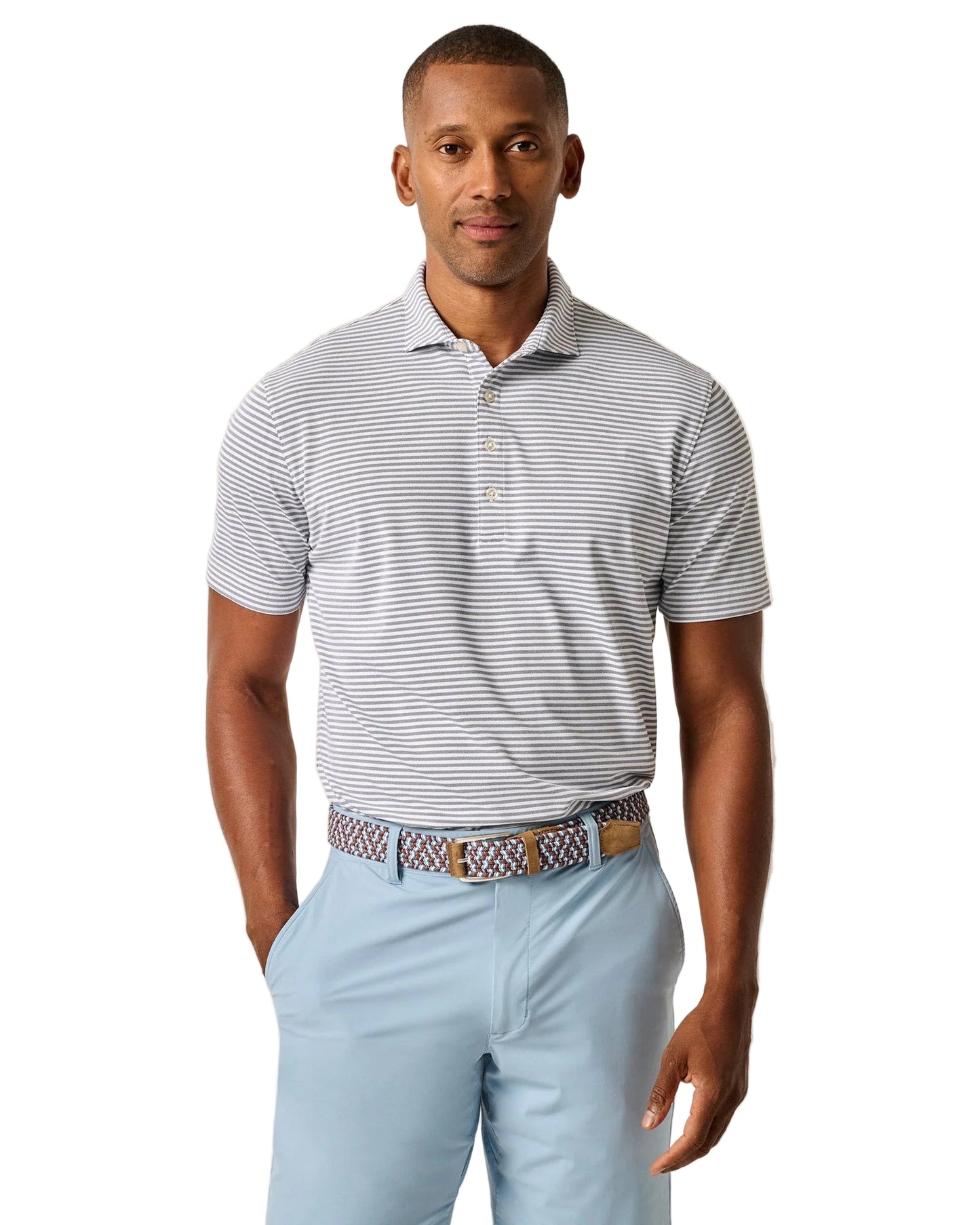 johnnie-O Mens Stetsons Stripe Performance Mesh Polo