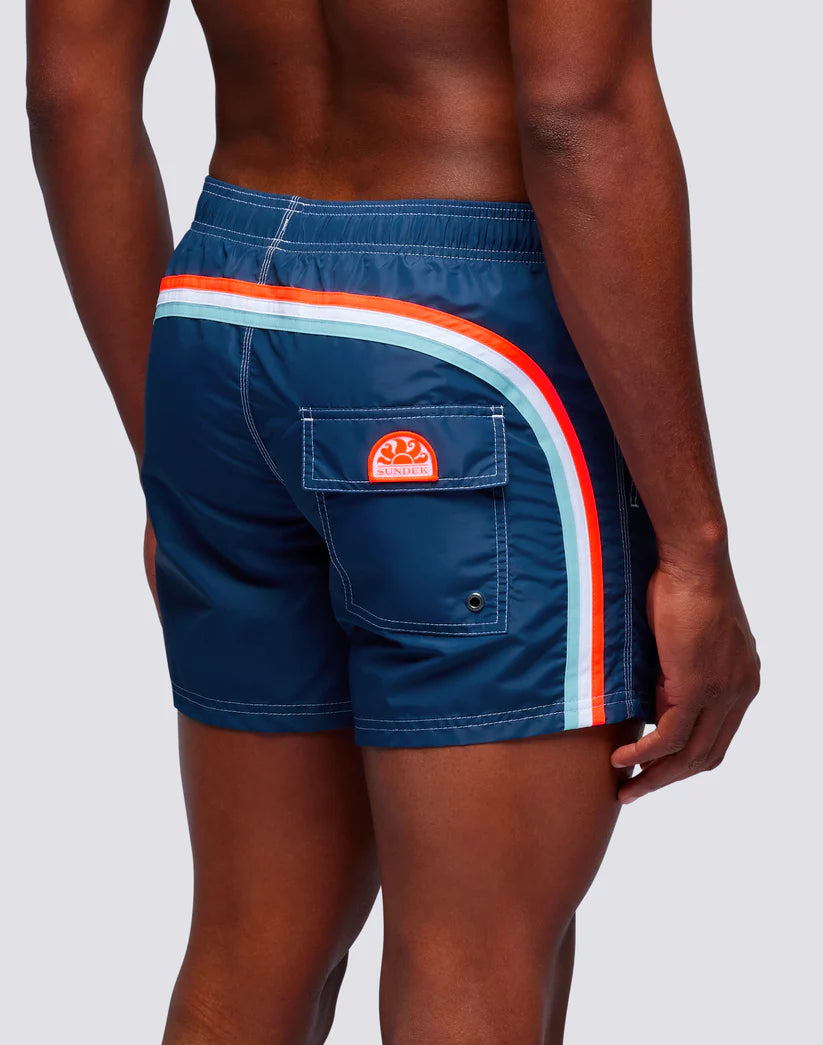 Sundek Mens 14" Short Length Elastic Waist Swim Trunk