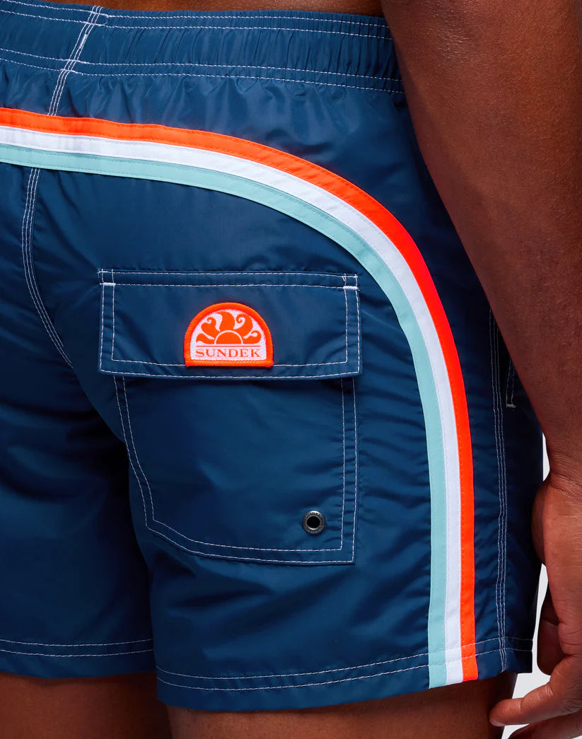 Sundek Mens 14" Short Length Elastic Waist Swim Trunk