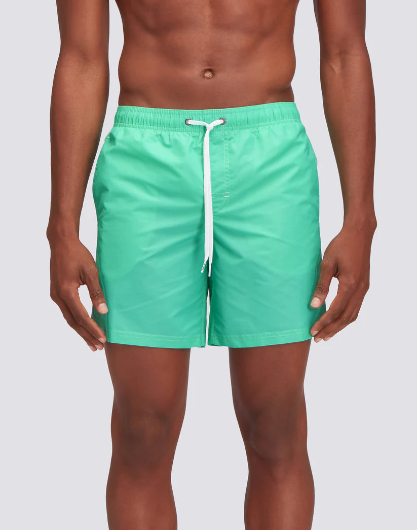 Sundek Mens 16" Mid-Length Elastic Waist Swim Trunk