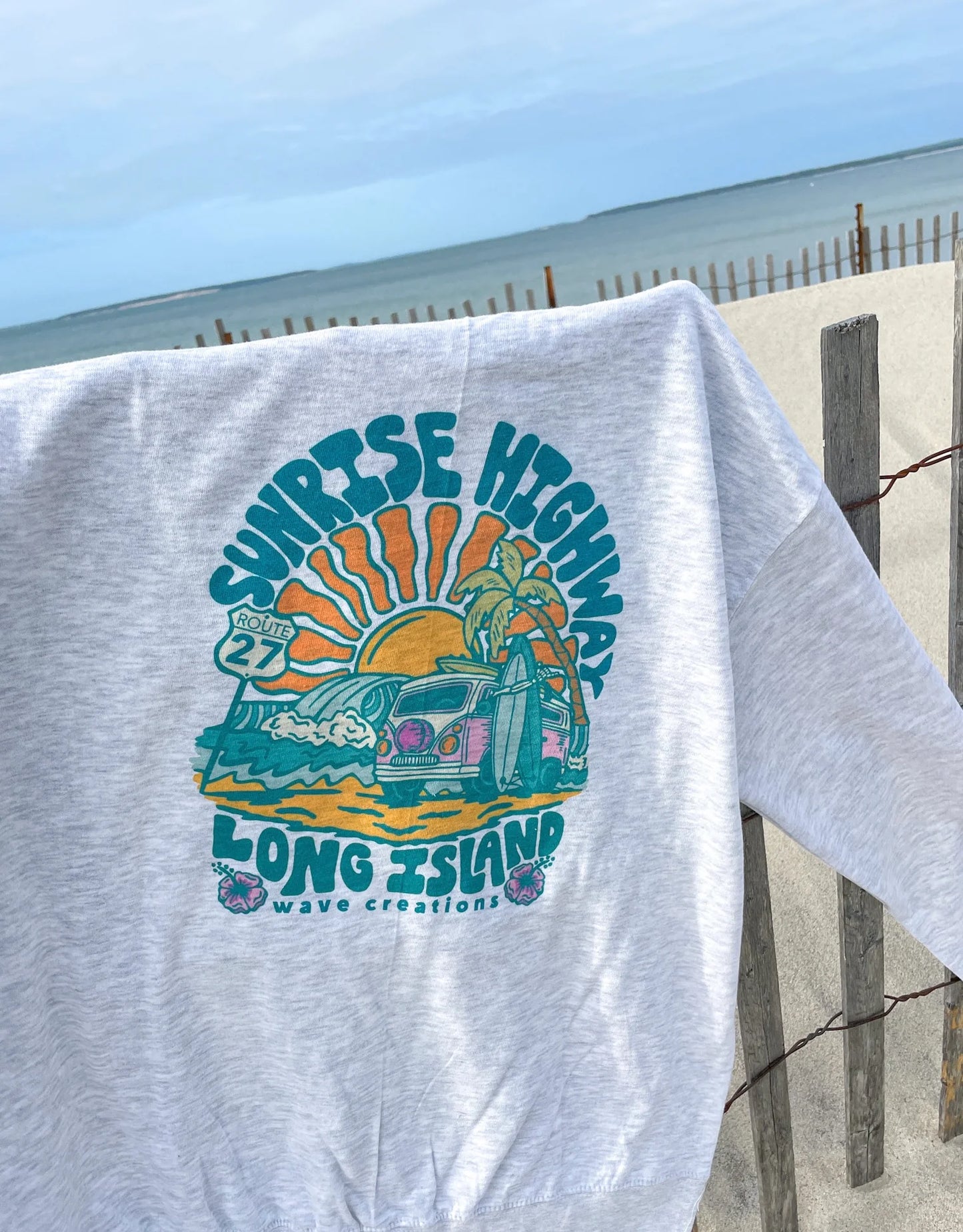 Wave Creations Womens Sunrise Highway Crewneck Sweatshirt