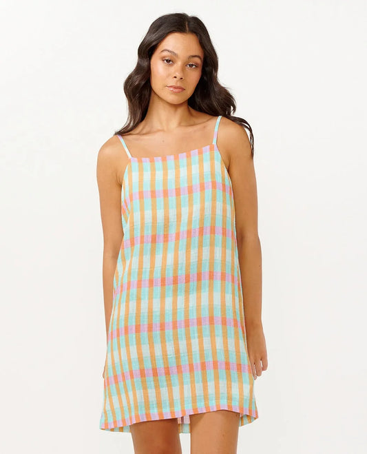 Rip Curl Womens Sun To Sea Check Mini Dress