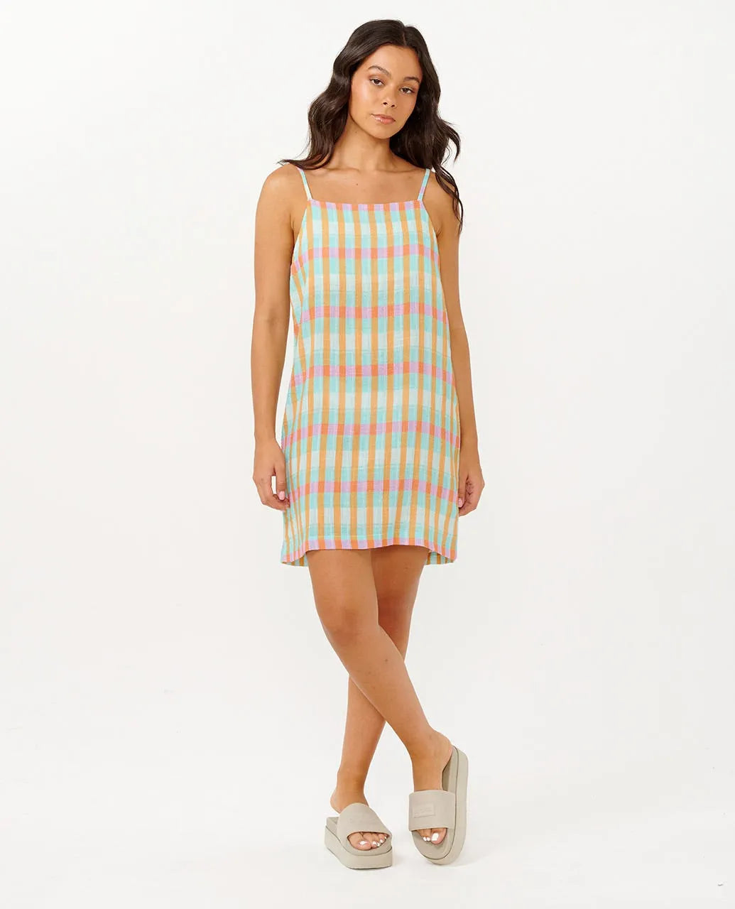 Rip Curl Womens Sun To Sea Check Mini Dress