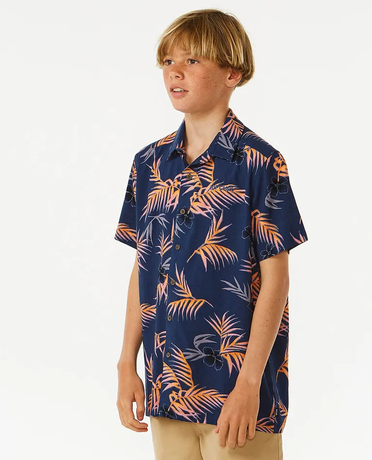 Rip Curl Jungen Surf Revival Kurzarmhemd mit Blumenmuster