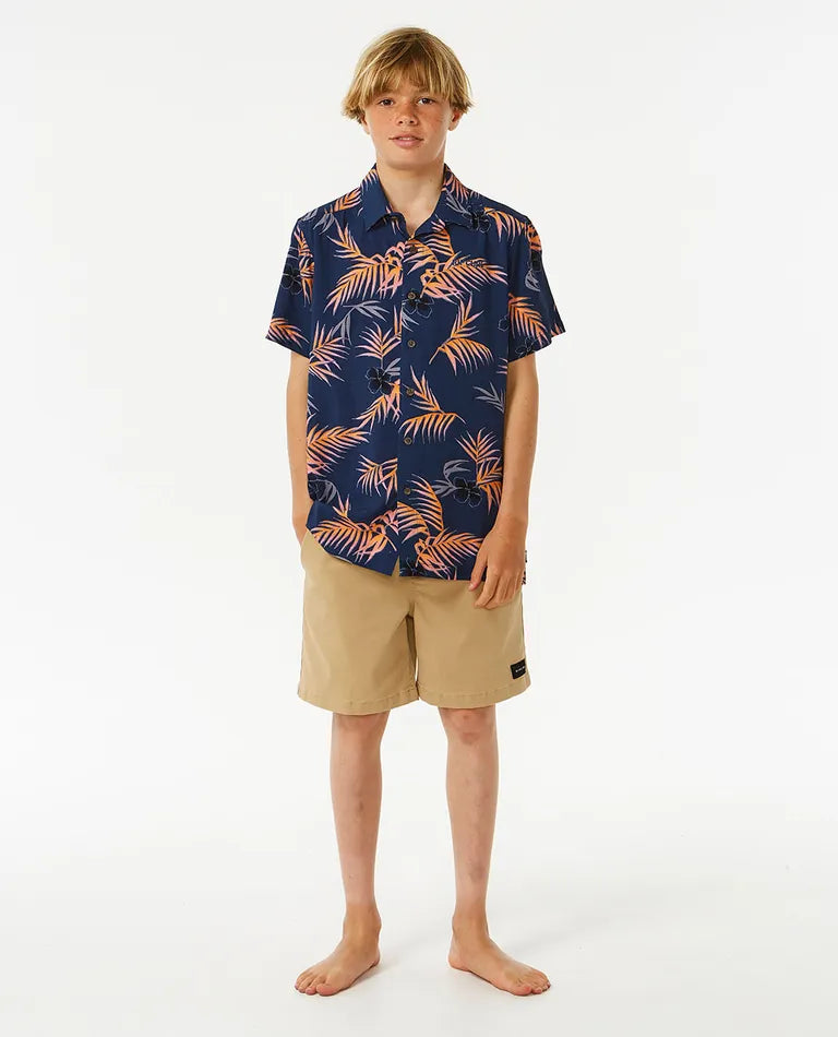 Rip Curl Jungen Surf Revival Kurzarmhemd mit Blumenmuster