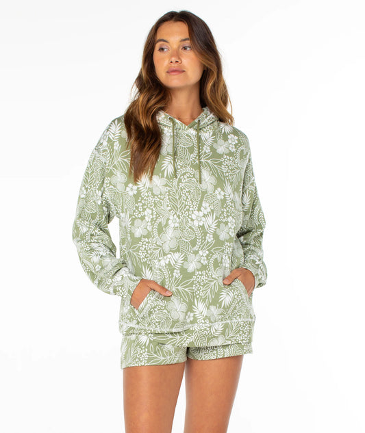 Roxy Women's Surfing By Moonlight Printed Pull Over Hoodie