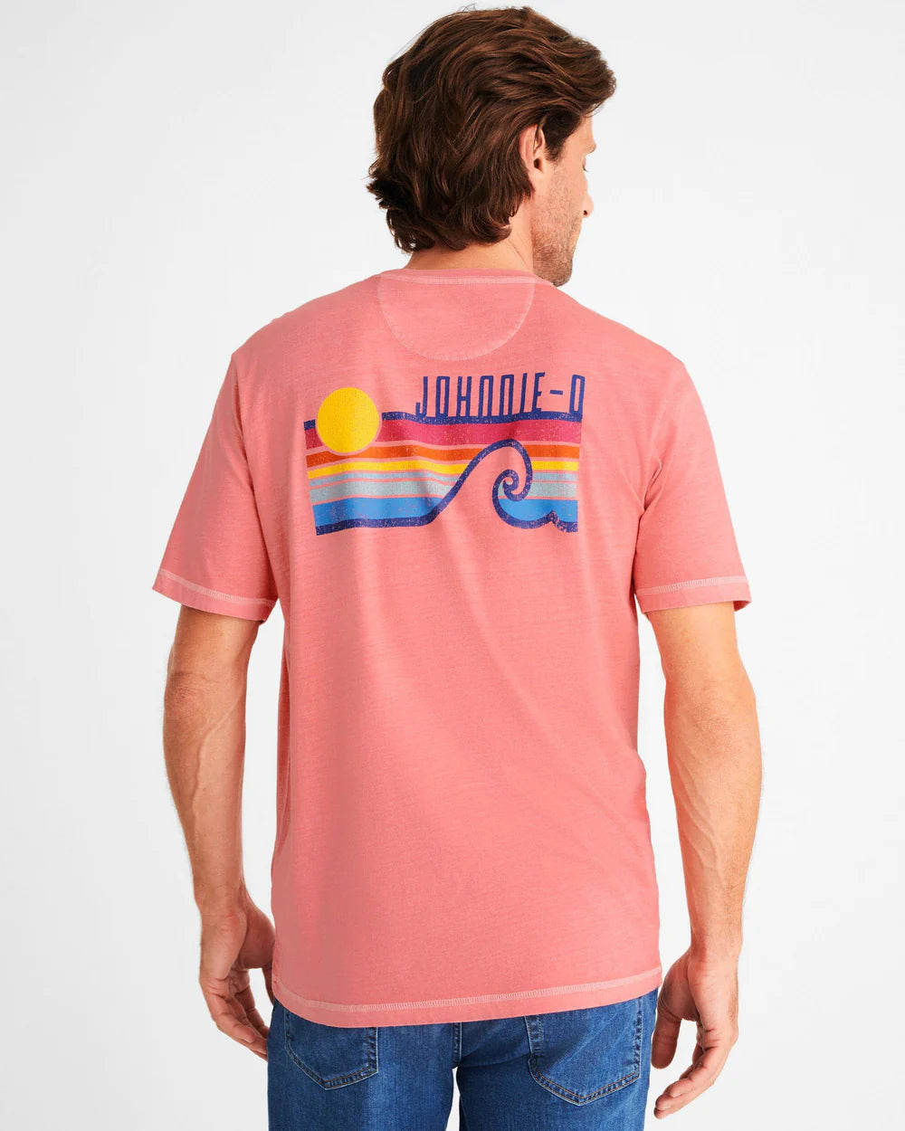 johnnie-O Herren-T-Shirt mit Grafik „Sun Shine“, kurzärmelig