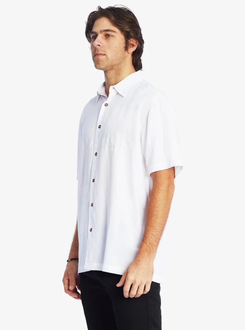 Quiksilver Mens Waterman Collection Tahiti Palms 4 Short Sleeve Shirt