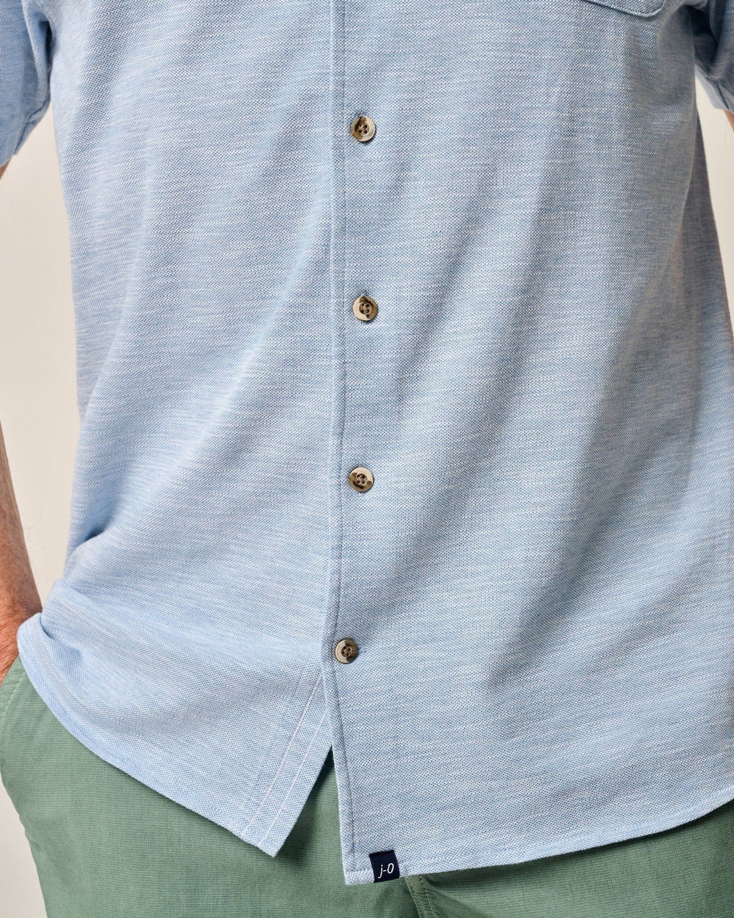 johnnie-O Mens Tasca Short-Sleeve Knit Pique Button-Down Shirt