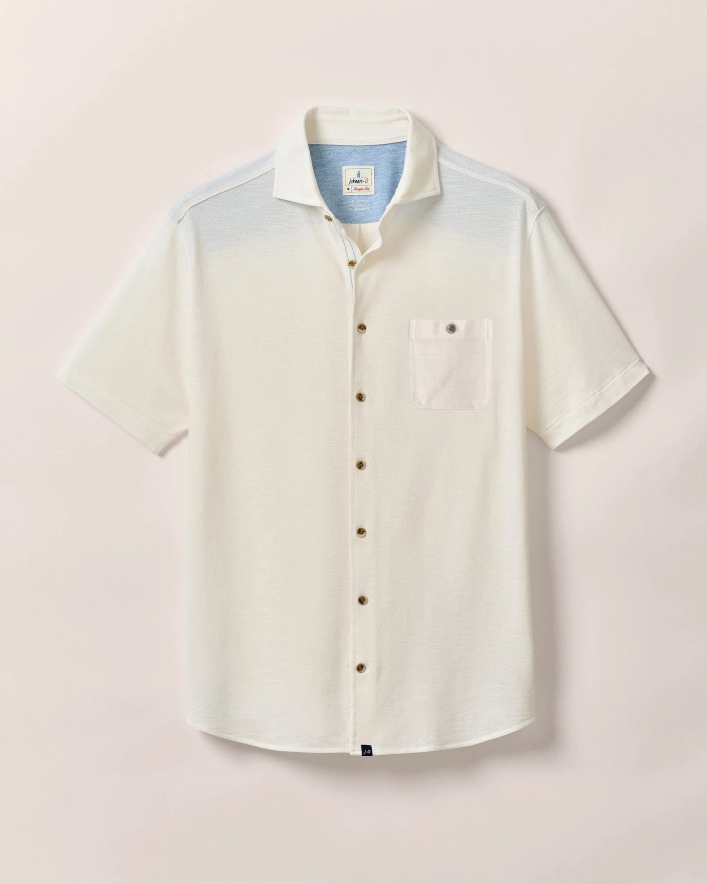 johnnie-O Mens Tasca Short-Sleeve Knit Pique Button-Down Shirt