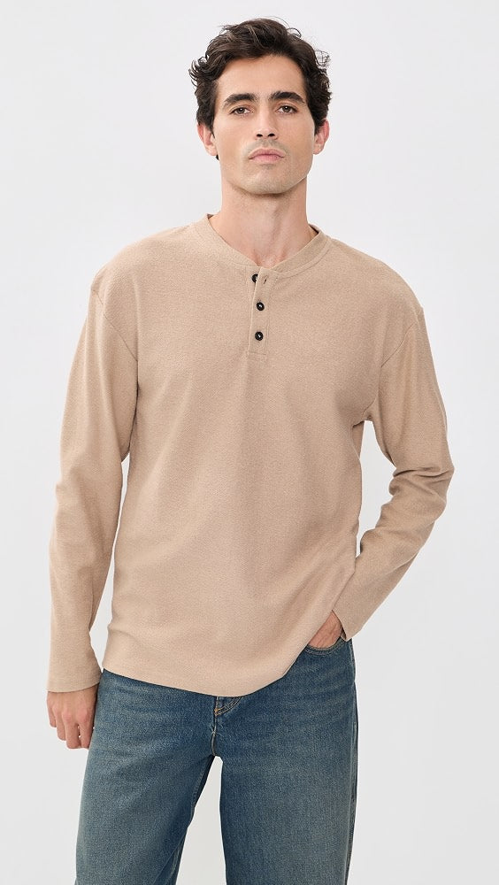 Rhythm Men's Vintage Jersey Long Sleeve Henley