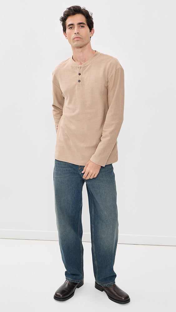 Rhythm Men's Vintage Jersey Long Sleeve Henley
