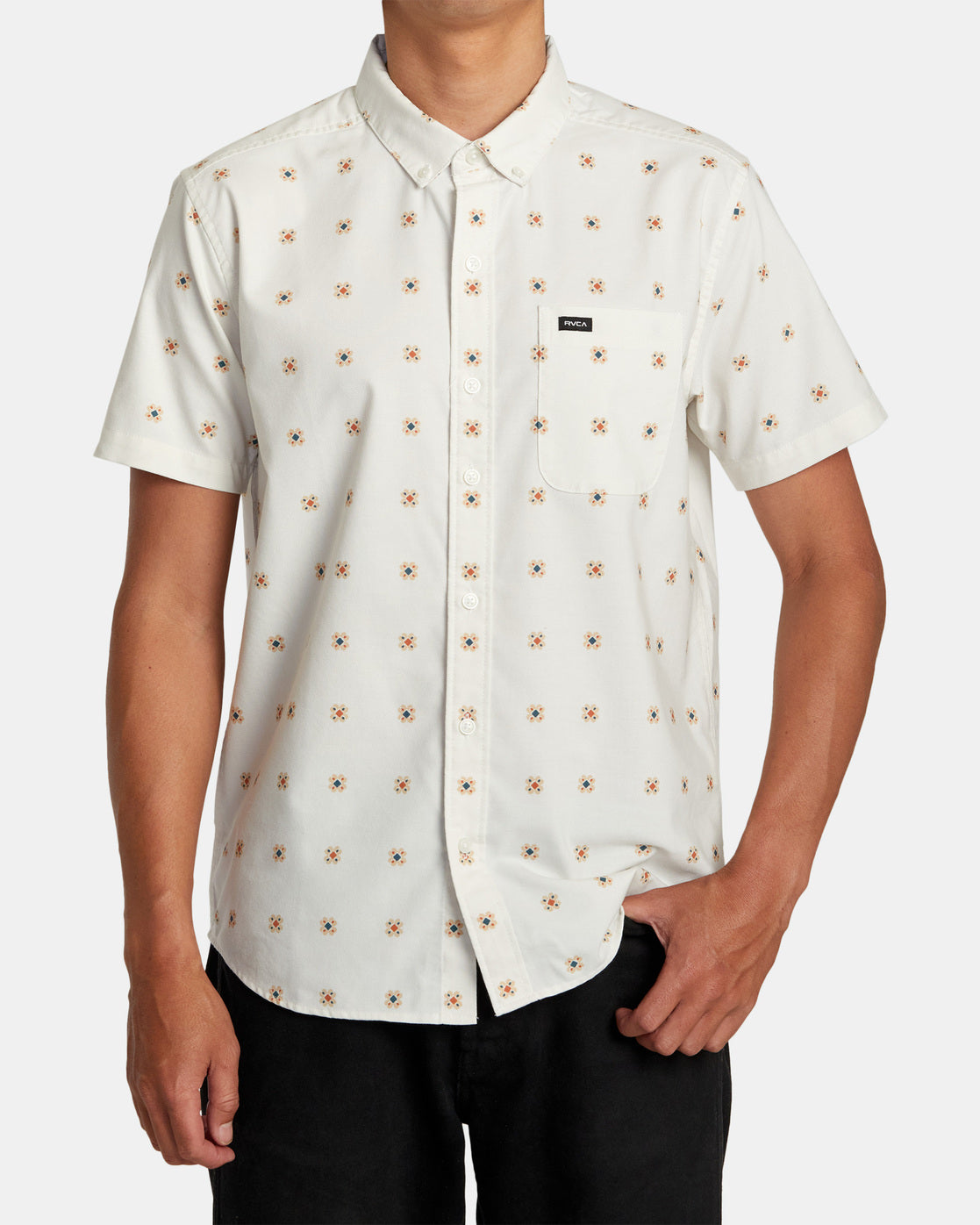 RVCA Men's That'll Do Print Short Sleeve Button-Up Shirt