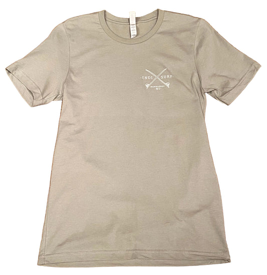 Indi Surf Men's Short Sleeve T-Shirt Thyme/White Logo