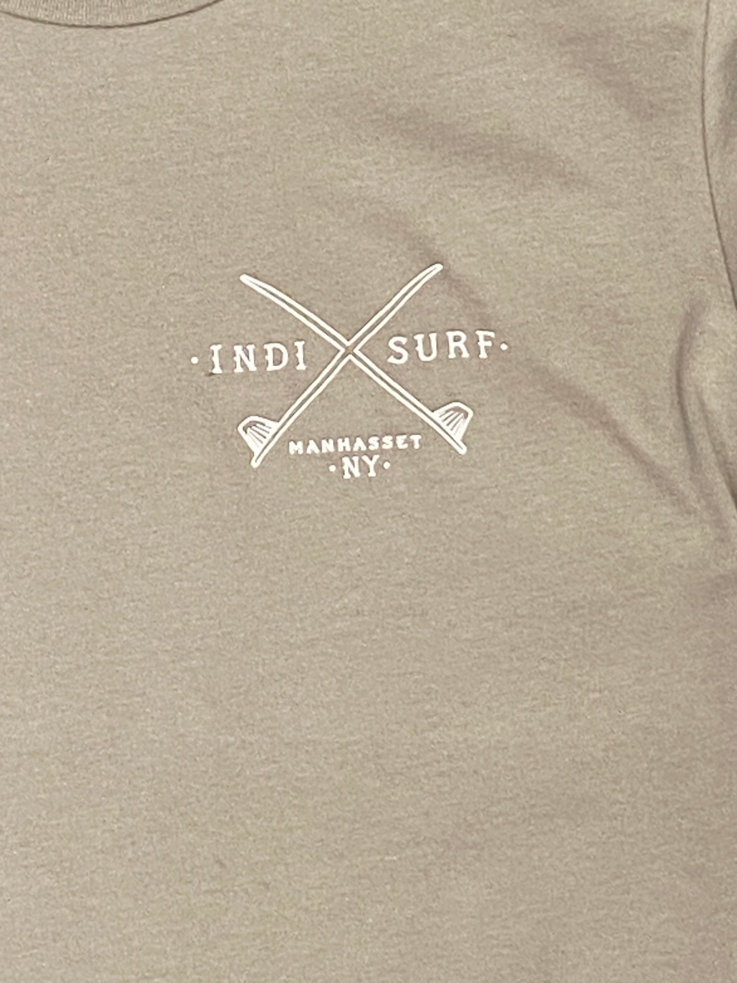 Indi Surf Men's Short Sleeve T-Shirt Thyme/White Logo