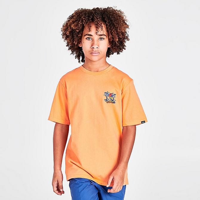 Tiki Palms Jungen Kurzarm-T-Shirt Melone: Jungen klein