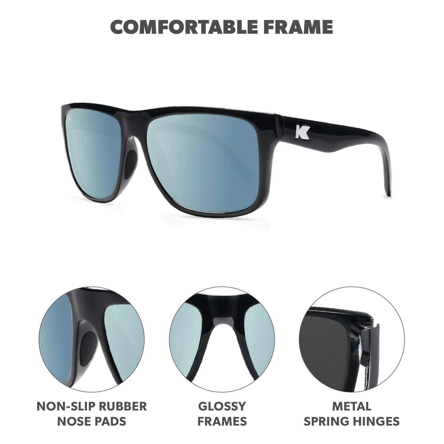 Knockaround Torrey Pines Sport Jelly Black / Sky Blue Sunglasses