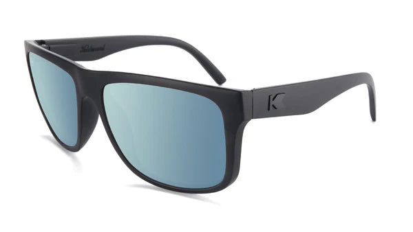 Knockaround Torrey Pines Matte Black Sky Blue Sunglasses