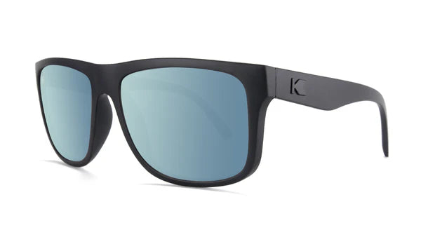 Knockaround Torrey Pines Matte Black Sky Blue Sunglasses