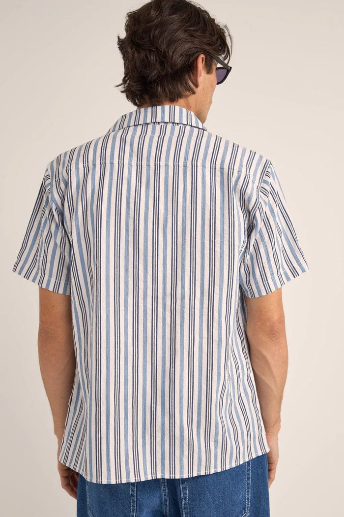 Rhythm Mens Vacation Stripe Short Sleeve Shirt