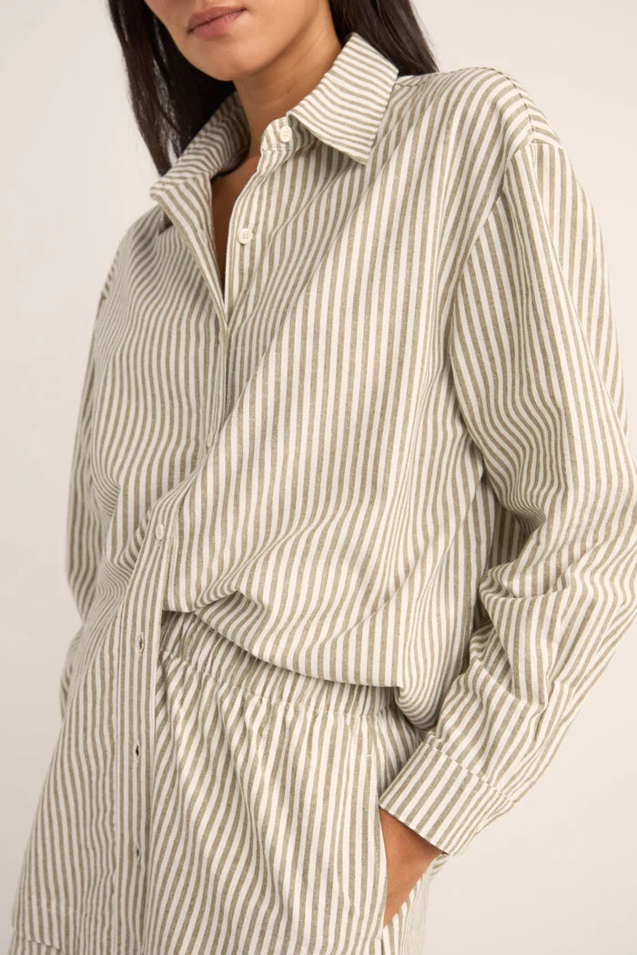 Rhythm Womens Valley Stripe Oversized Shirt