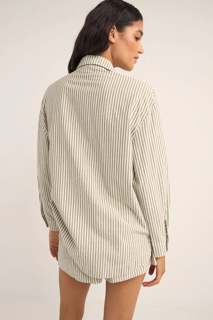 Rhythm Womens Valley Stripe Oversized Shirt