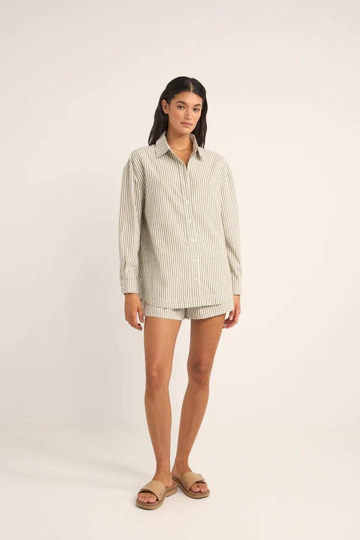 Rhythm Womens Valley Stripe Oversized Shirt