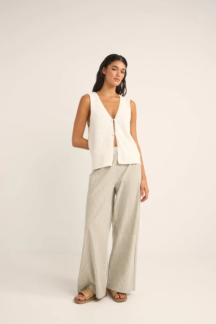 Rhythm Womens Valley Stripe Wide Leg Pant