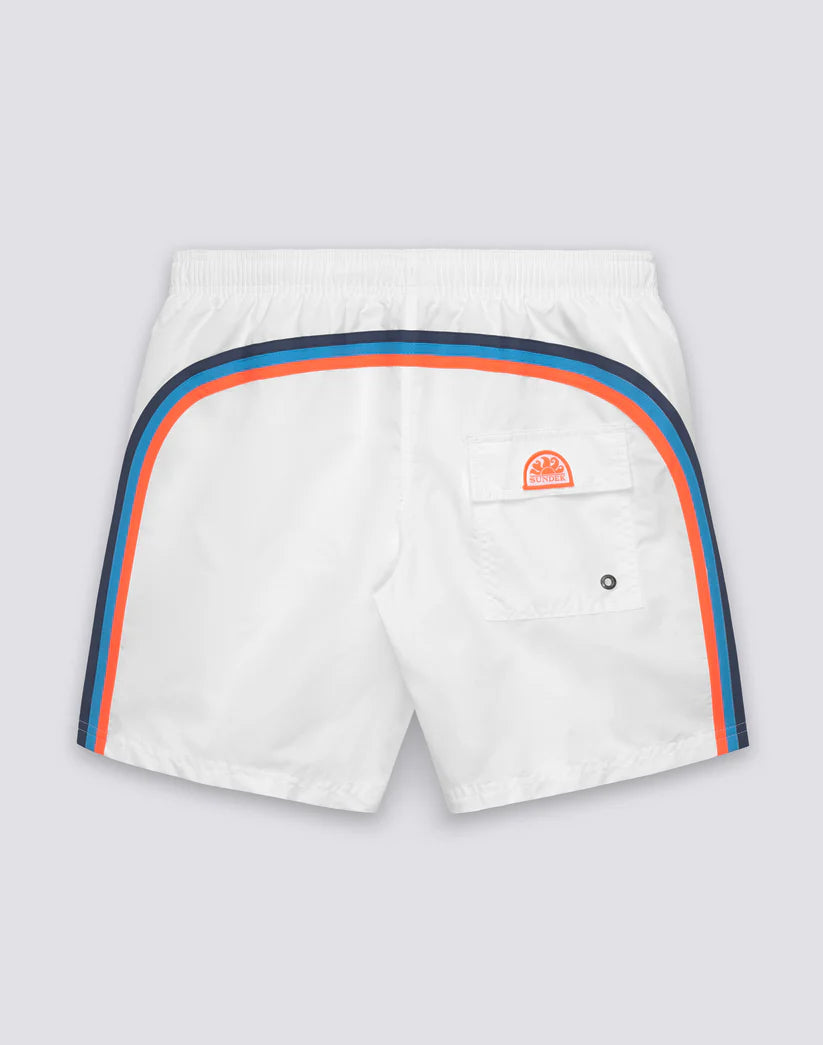 Sundek Mens 16" Mid-Length Elastic Waist Swim Trunk