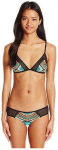 Rip Curl Women's Riviera Printed Fixed Triangle Bikini Top with Mesh Details - Indi Surf