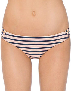 Amuse Society Junior's Serena Stripe Everyday Bikini Bottom, Peach, Size Medium - Indi Surf