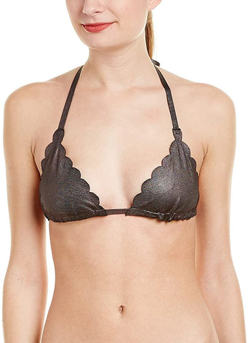 PilyQ Women's Sterling Reversible Wave Triangle Bikini Top