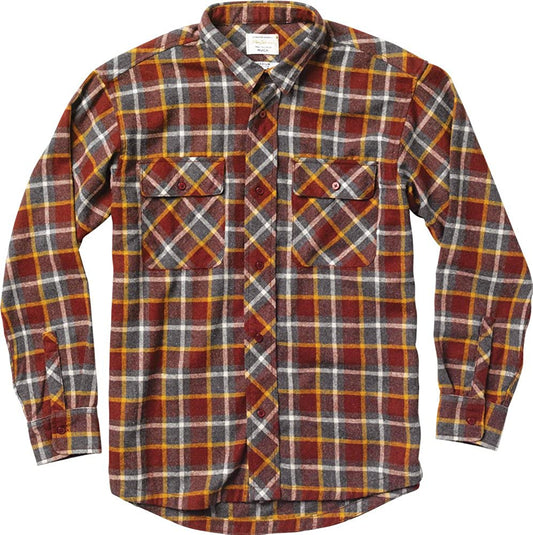 RVCA Men's New Natural Long Sleeve Woven Shirt