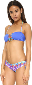 OndadeMar Women's Mirage Bandeau Bikini Top with Hand Embroidered Beading - Indi Surf