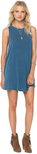 Amuse Society Junior's Alexi Dress, (INB) Indy Blue, Size Small - Indi Surf