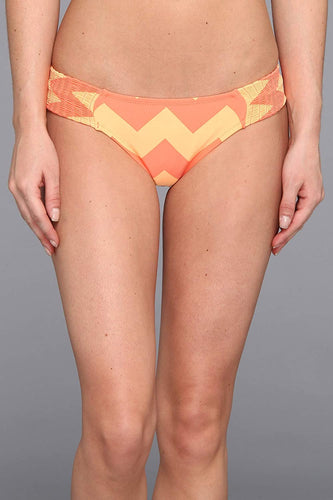 O'Neill Women's Ziggy Stripe Smocked Tab Side Bikini Bottom
