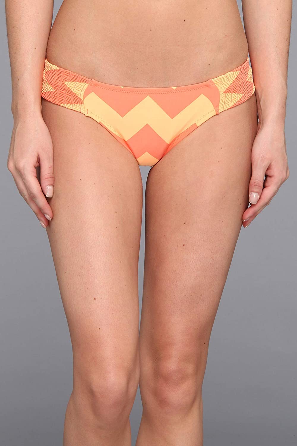 O'Neill Women's Ziggy Stripe Smocked Tab Side Bikini Bottom