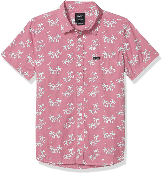 RVCA Boys' Easy Palms Short Sleeve Button Down Shirt