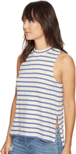 Load image into Gallery viewer, Billabong Junior&#39;s Your Eyes Striped Mock Neck Muscle Tee